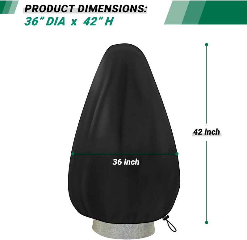 CATOTEL Fountain Cover,Snowproof Outdoor Garden Bird Bath Cover with Drawstring 420D Oxford Protective Waterproof Winter Fountain Covers 36 x 42Inch - Image 2